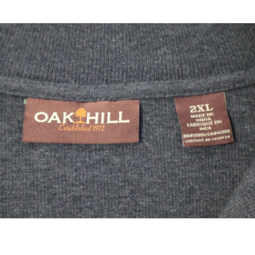 Oak Hill Mens 2XL Quarter Zip‎ Pullover Sweater Charcoal Gray Mock Neck - Picture 7 of 10